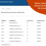 Nuevo sistema de control de facturas de compra